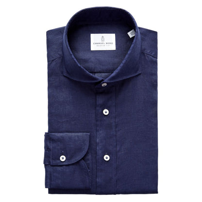 Emanuel Berg | Chemise en lin ''Havard'' - Navy