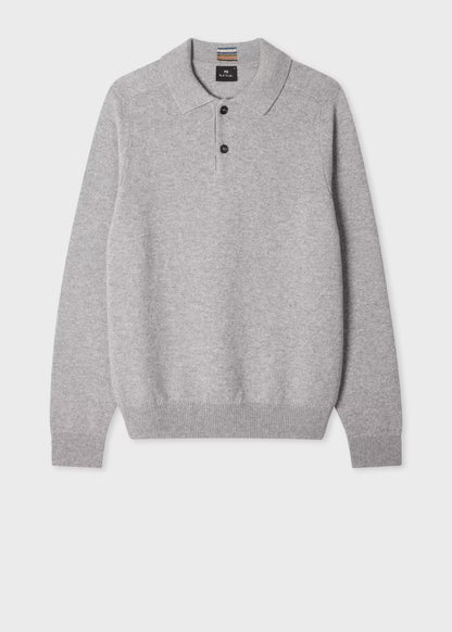 Paul Smith | Polo à manches longues en laine mérinos - Gris