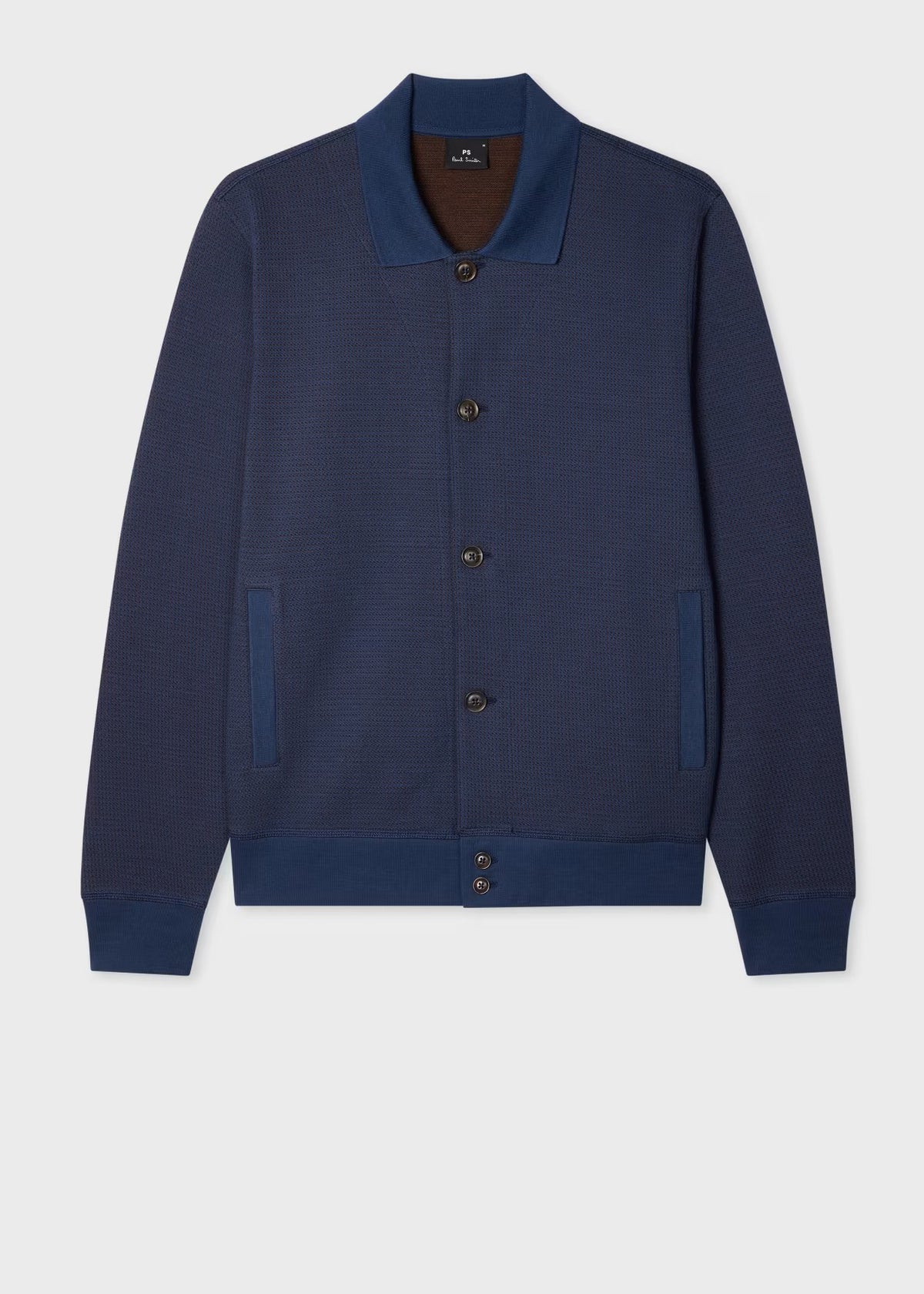 Paul Smith | Cardigan texturé à mailles contrastées - Bleu
