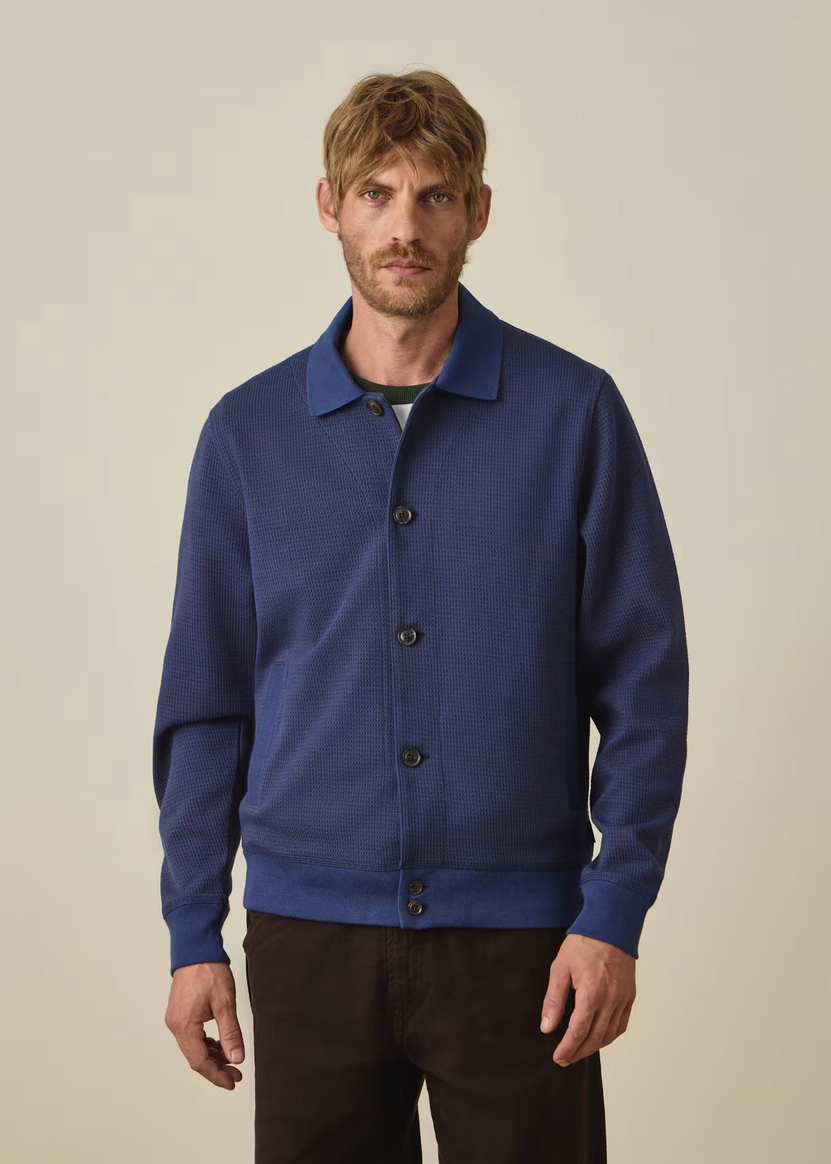 Paul Smith | Cardigan texturé à mailles contrastées - Bleu