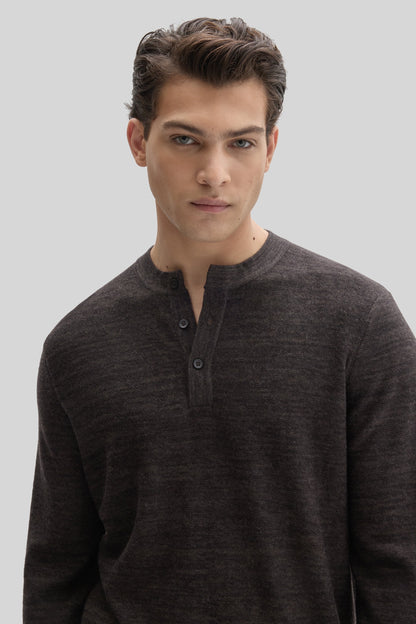 Robert Barakett | Pull Henley "Aranda" - Espresso