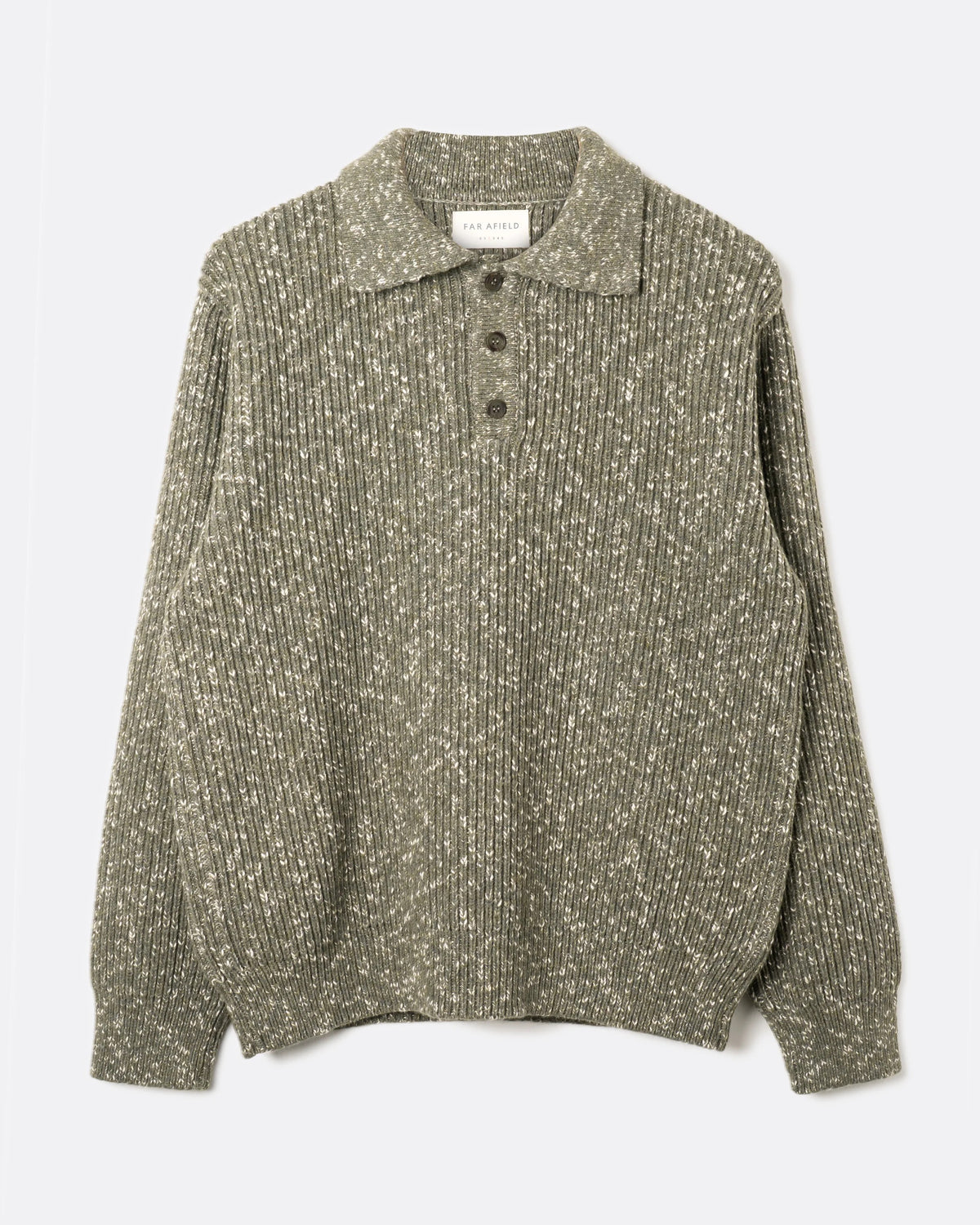 Far Afield | Polo tricoté côtelé "Kier" - Vert