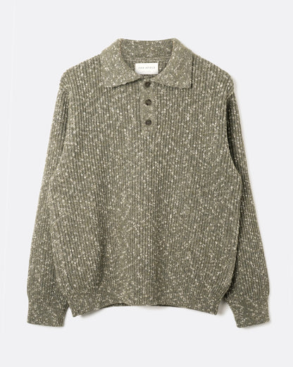 Far Afield | Polo tricoté côtelé "Kier" - Vert