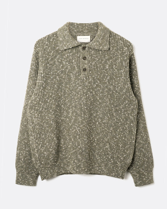 Far Afield | Polo tricoté côtelé "Kier" - Vert