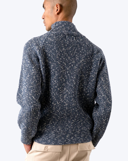 Far Afield | Pull tricoté côtelé "Bayer" - Bleu