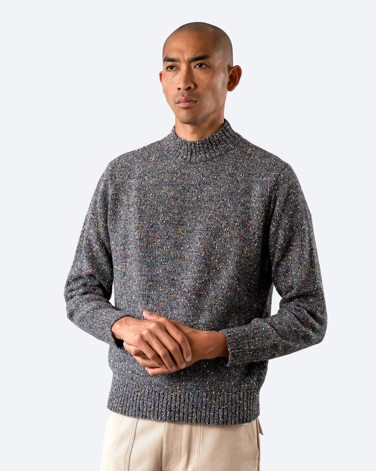 Far Afield | Pull tricoté côtelé "Dieter" - Gris-Multi