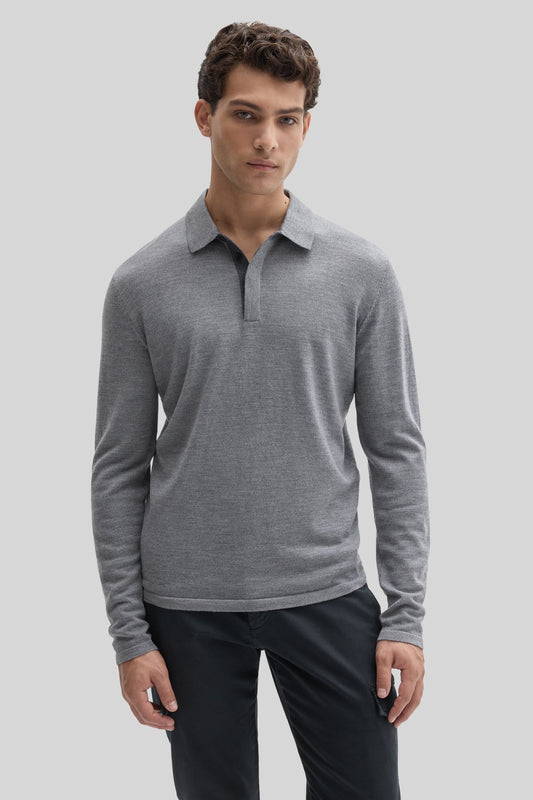 Robert Barakett | Polo à manches longues "Thomas" - Gris