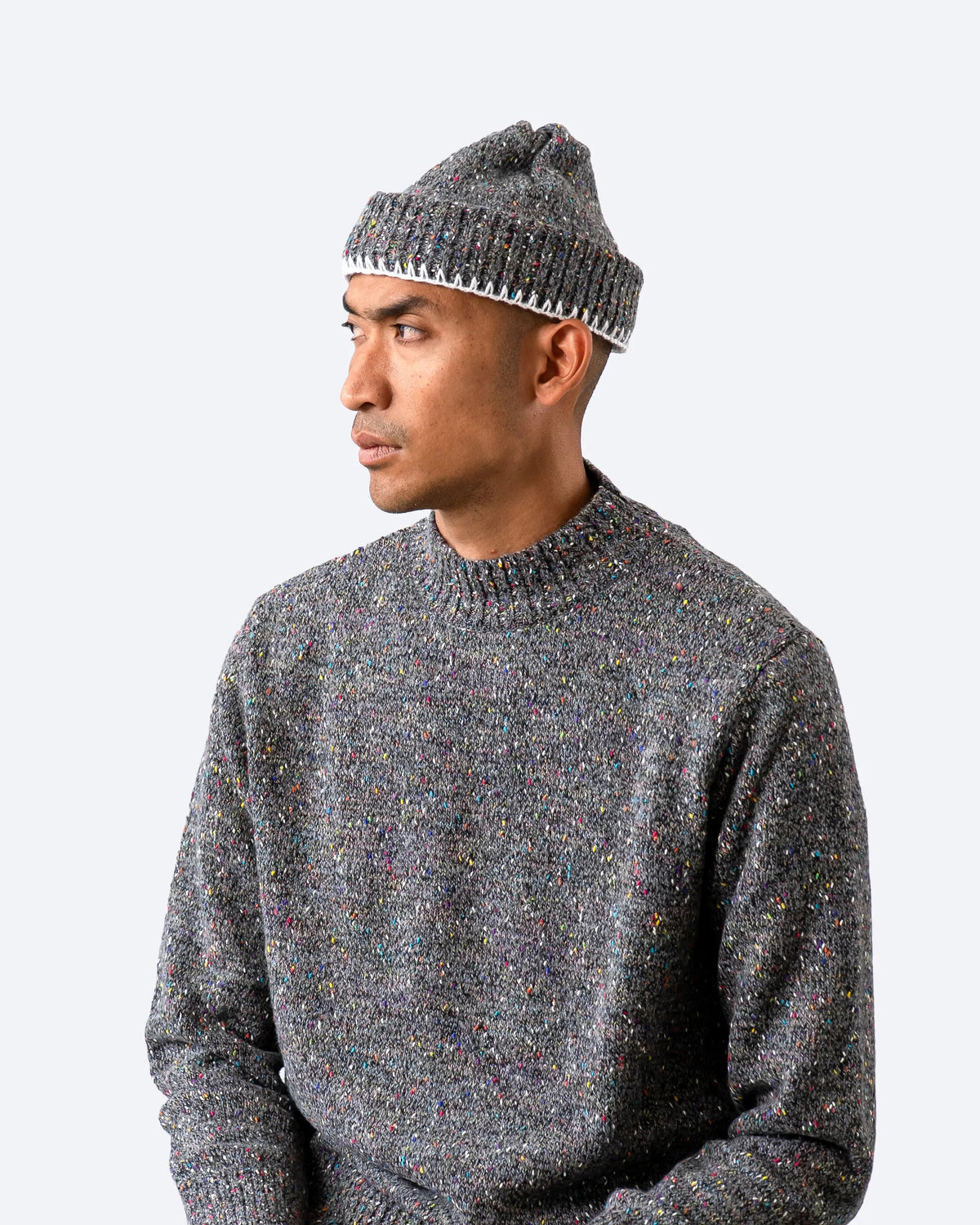 Far Afield | Pull tricoté côtelé "Dieter" - Gris-Multi
