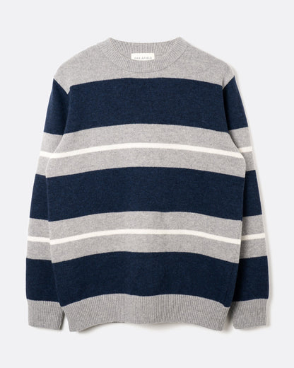 Far Afield | Pull tricoté "Combin" - Bleu Marine/Gris