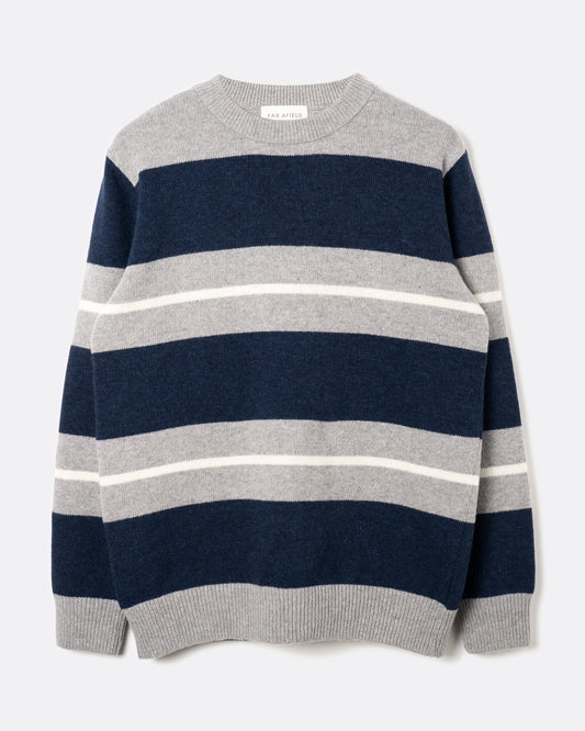 Far Afield | Pull tricoté "Combin" - Bleu Marine/Gris