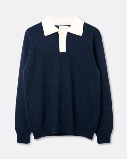 Far Afield | Pull tricoté "Appa" - Bleu Marine/Blanc