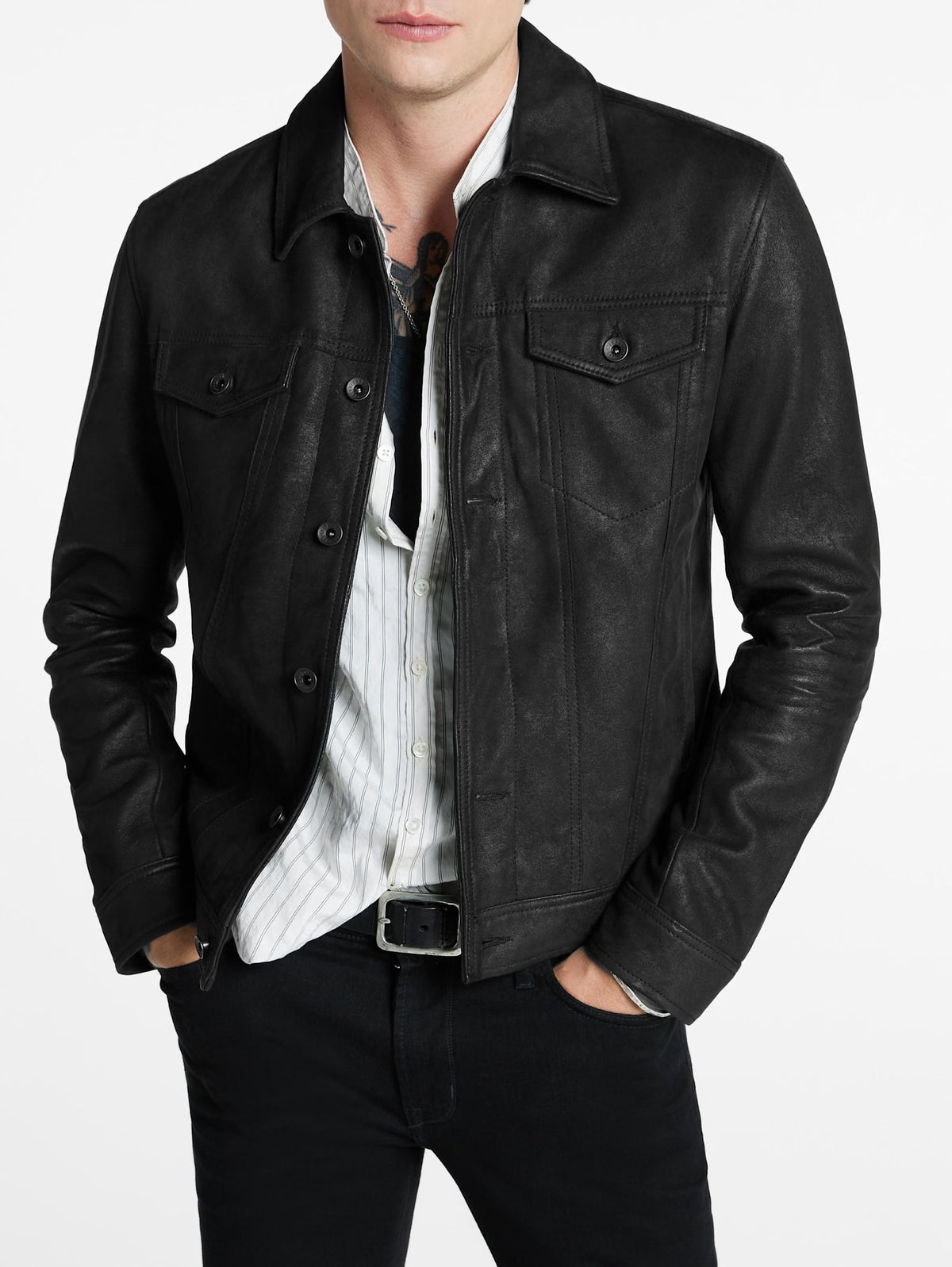 John Varvatos | Veste en cuir "Andrew" - Noir