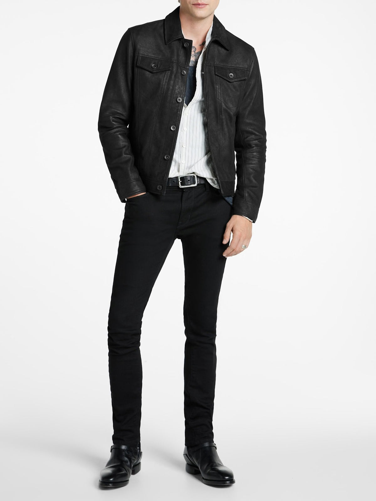 John Varvatos | Veste en cuir "Andrew" - Noir