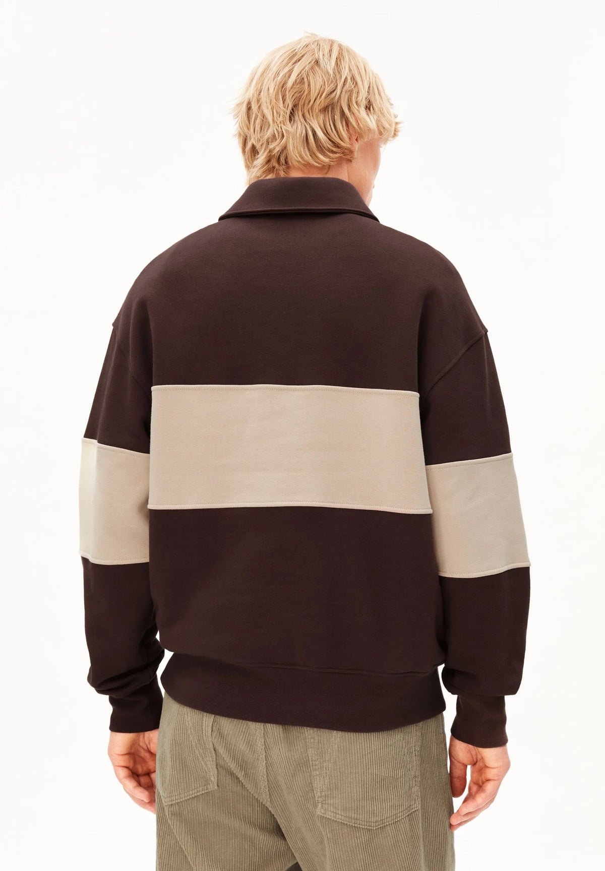 ARMEDANGELS | Pull à demi-zip "Troyer" - Brun-Sable