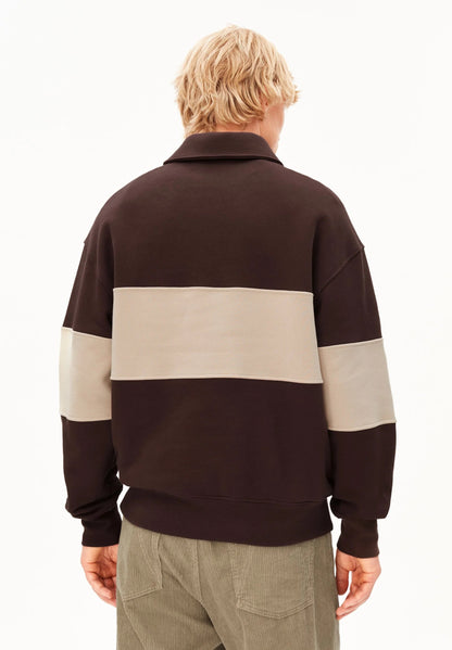 ARMEDANGELS | Pull à demi-zip "Troyer" - Brun-Sable