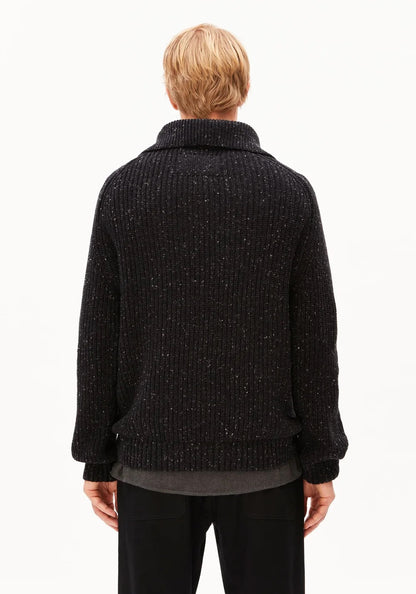 ARMEDANGELS | Pull en tricot de tweed à demi-fermeture éclair - Noir