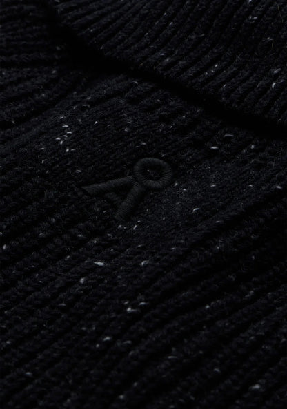 ARMEDANGELS | Pull en tricot de tweed à demi-fermeture éclair - Noir