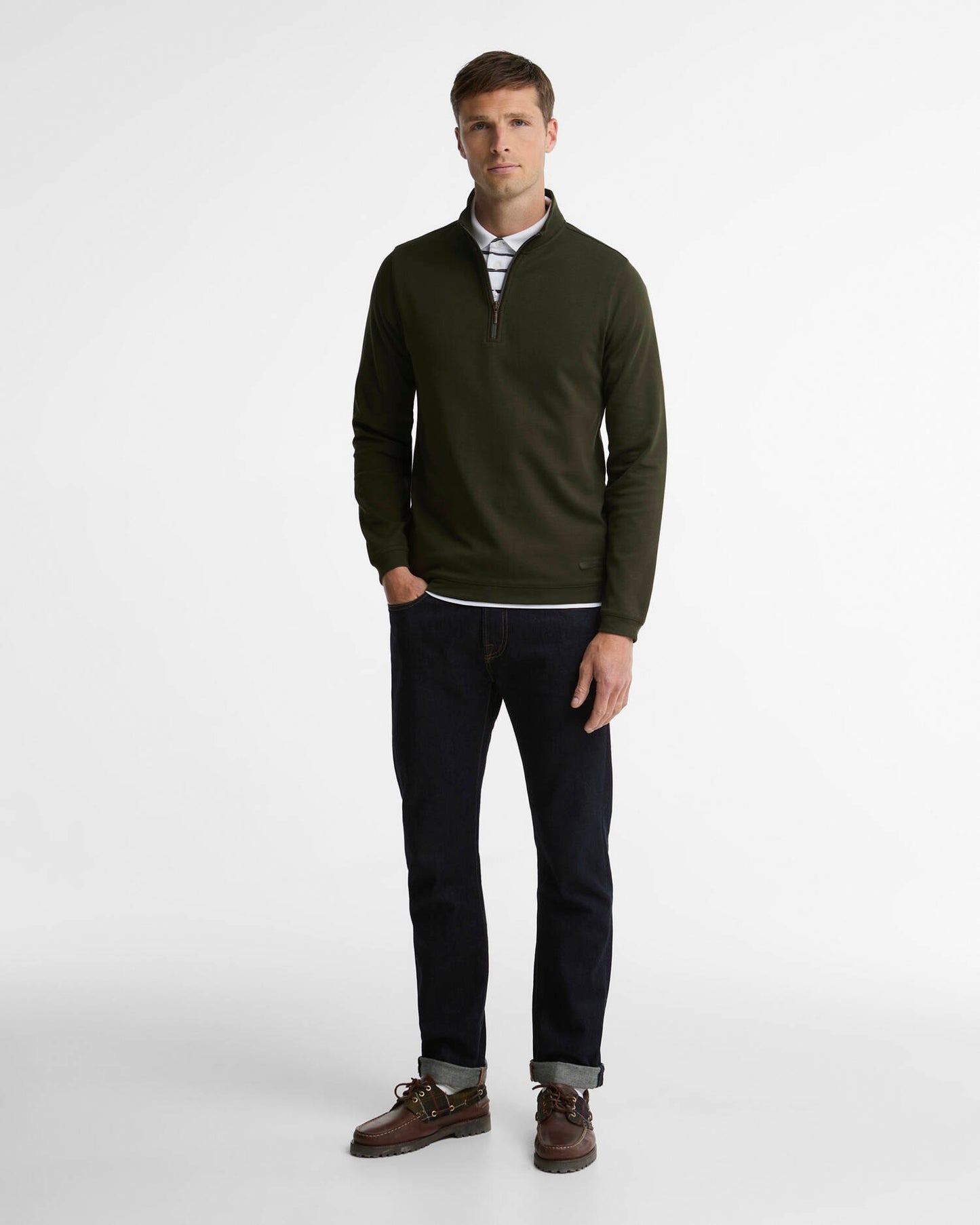 Barbour | Pull à demi-zip "Guy" - Sauge