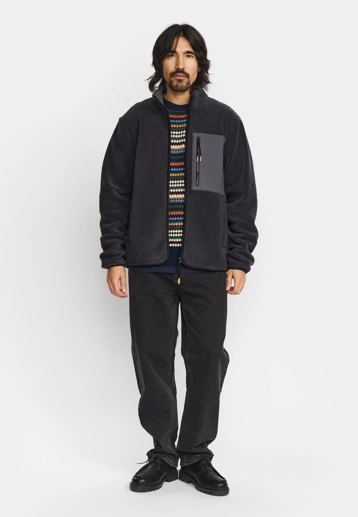Revolution | Veste en molleton "Teddy" / 7027 - Gris Foncé