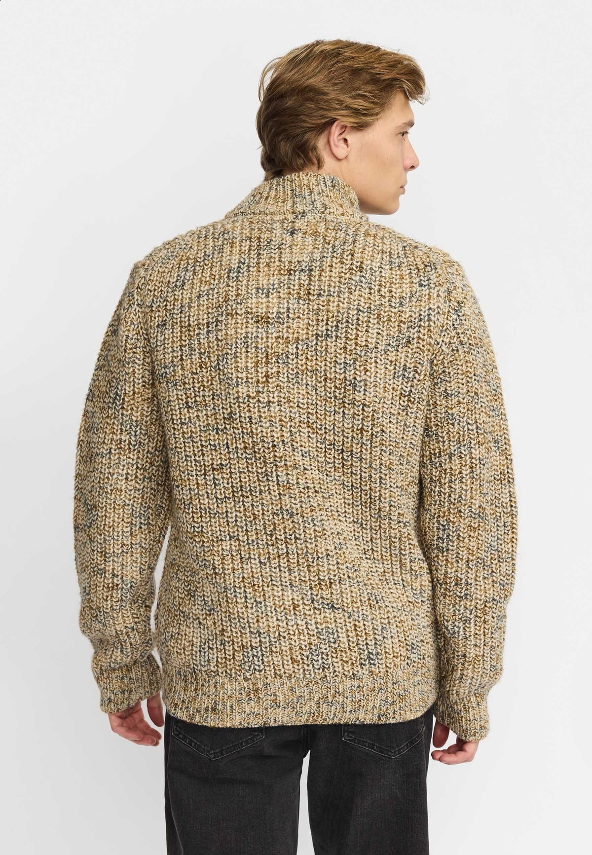Revolution | Cardigan en tricot avec glissière / 6618 - Blanc Cassé