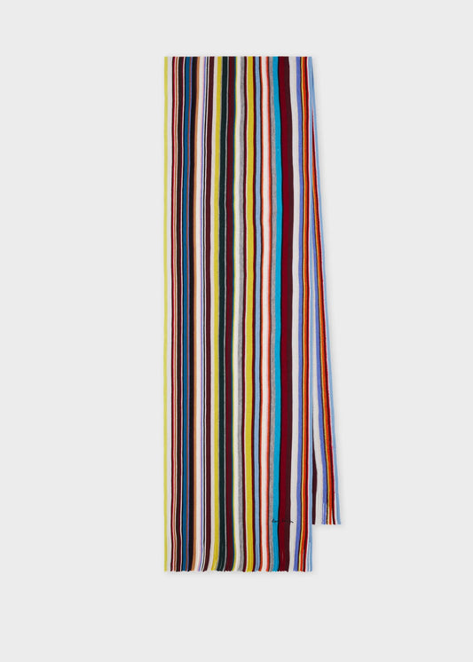 Paul Smith | Écharpe en laine mérinos tricotée "Signature Stripe" - Multicolore