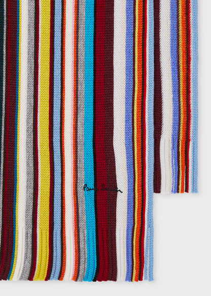 Paul Smith | Écharpe en laine mérinos tricotée "Signature Stripe" - Multicolore