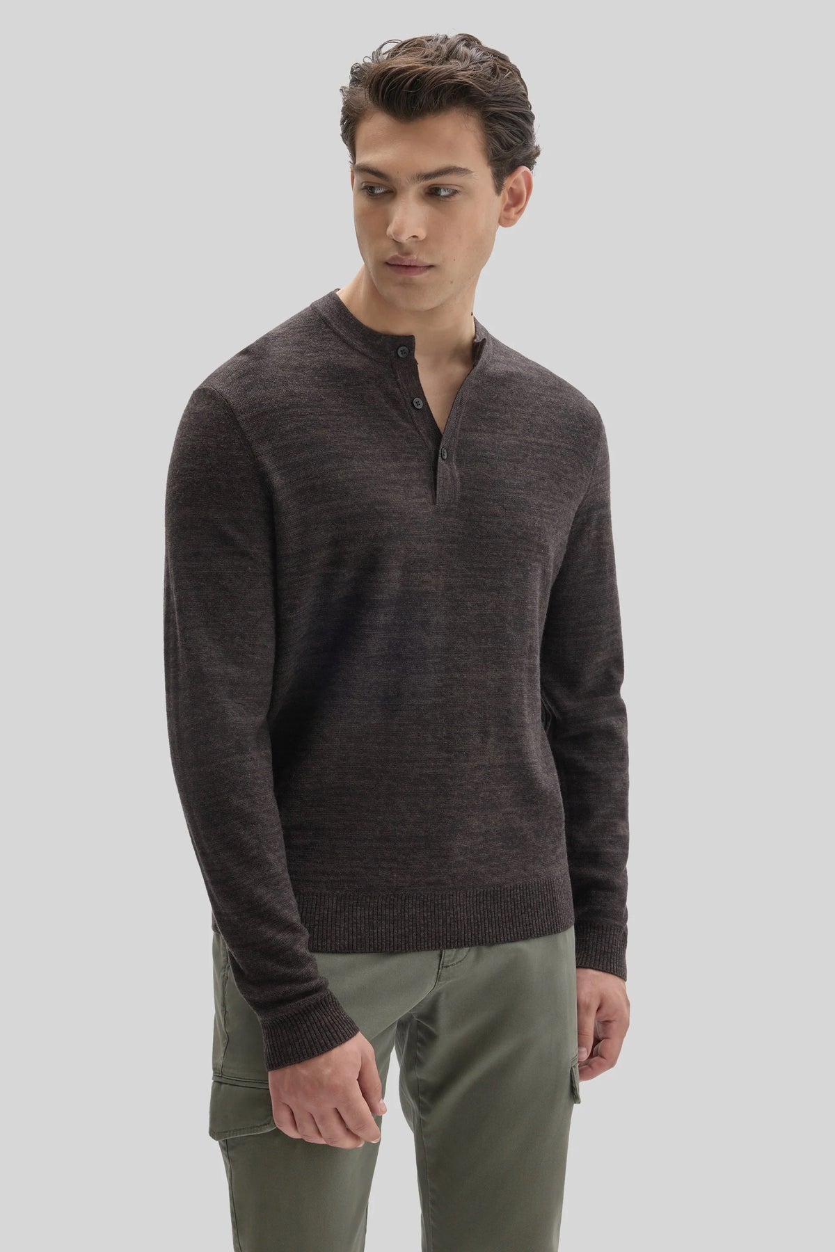 Robert Barakett | Pull Henley "Aranda" - Espresso