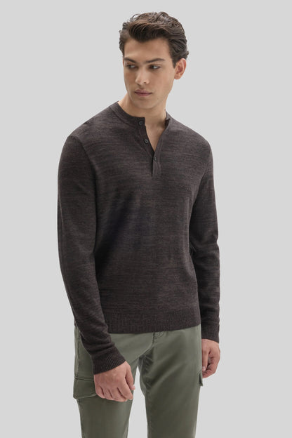 Robert Barakett | Pull Henley "Aranda" - Espresso