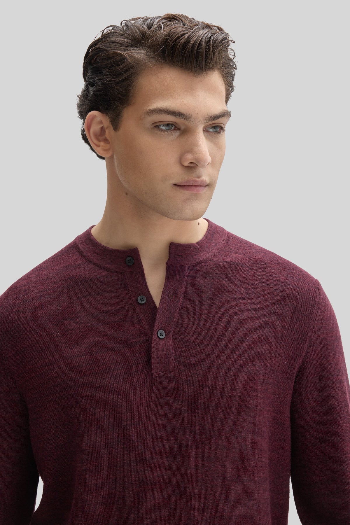 Robert Barakett | Pull Henley "Aranda" - Bordeaux