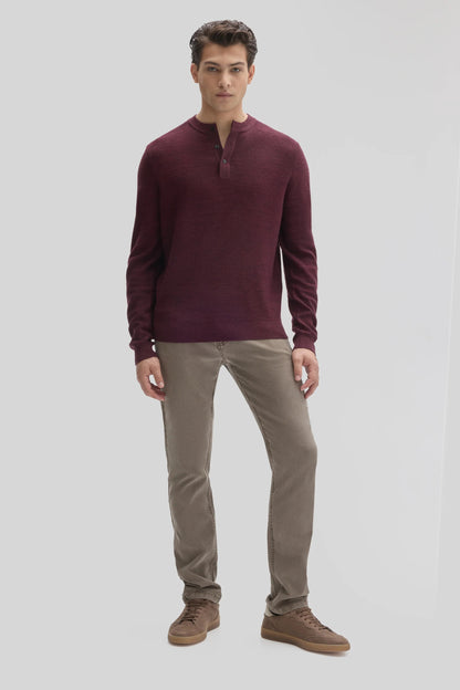 Robert Barakett | Pull Henley "Aranda" - Bordeaux