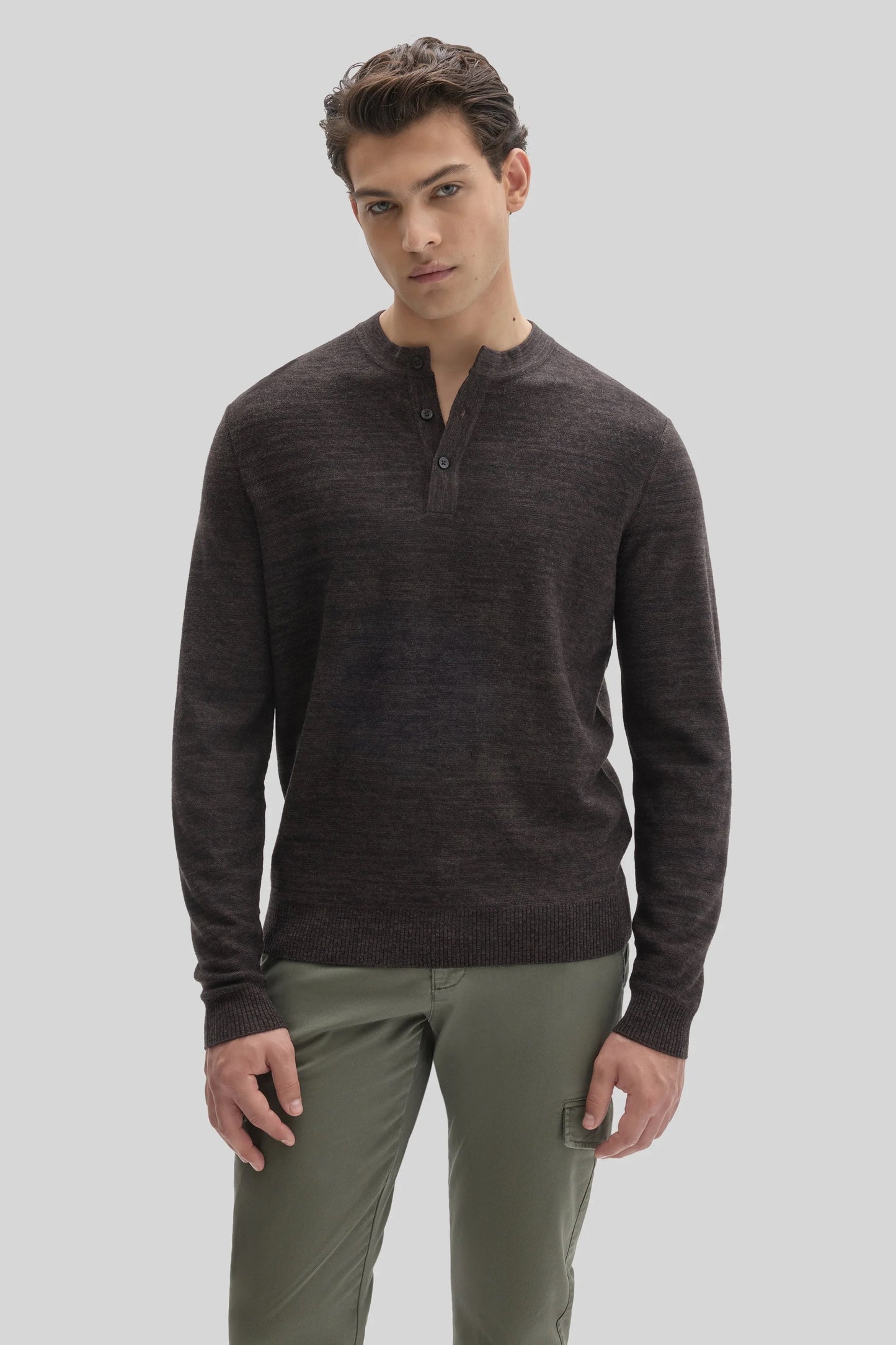 Robert Barakett | Pull Henley "Aranda" - Espresso