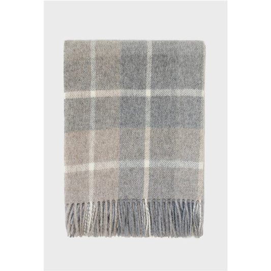 Linen Way | Couverture Lockerbie Alpaca - Gris Clair & beige
