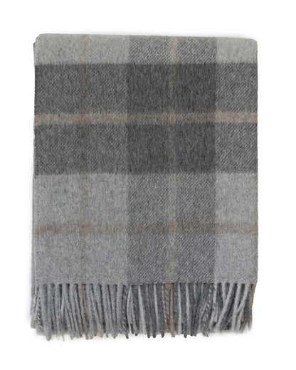 Linen Way | Couverture Inverness Alpaca - Gris & taupe