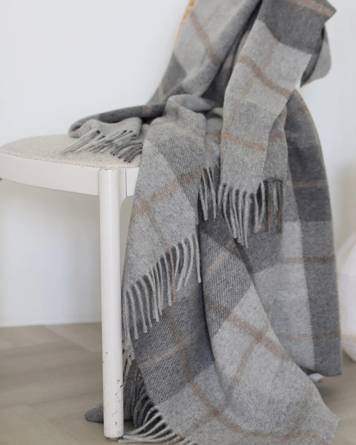 Linen Way | Couverture Inverness Alpaca - Gris & taupe