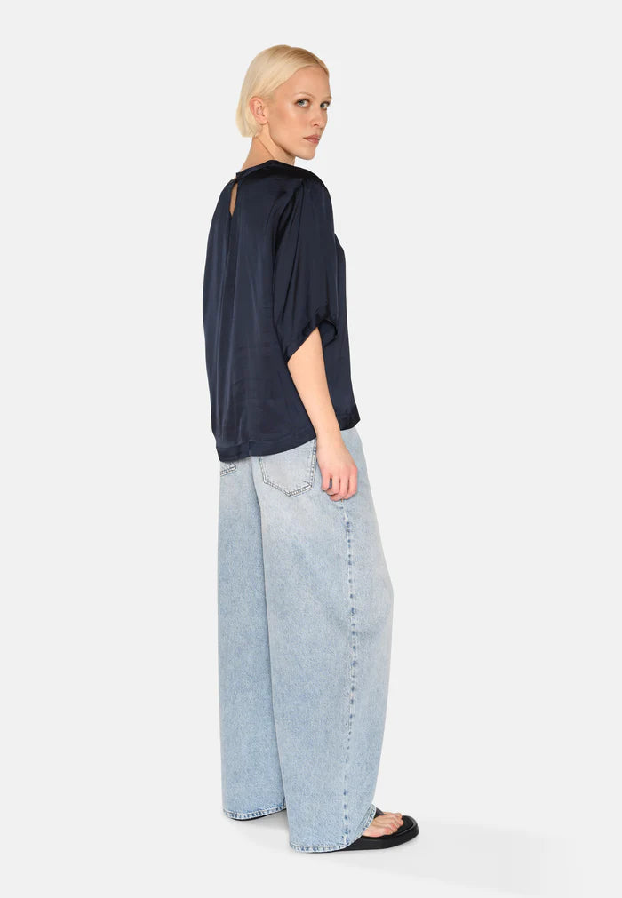 Minimum | Blouse style satin "Janey" - Marine