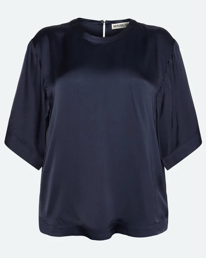 Minimum | Blouse style satin "Janey" - Marine