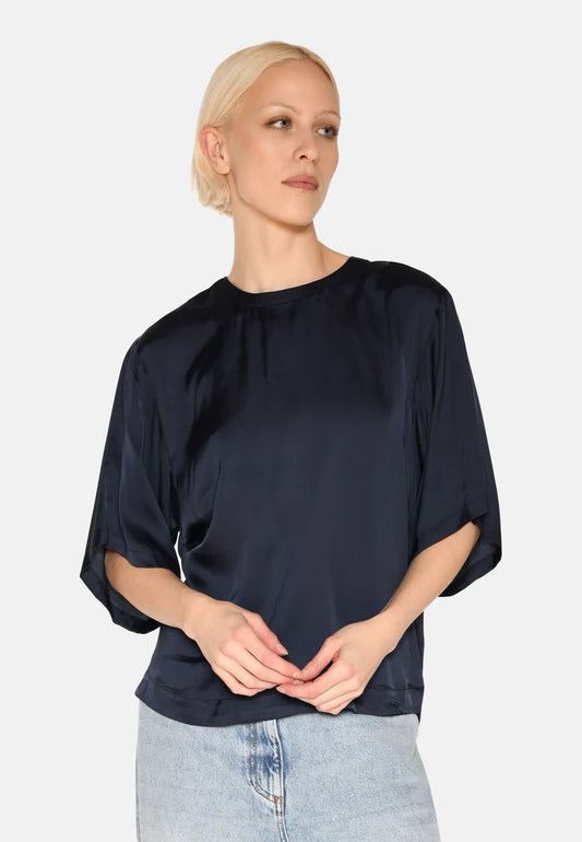 Minimum | Blouse style satin "Janey" - Marine