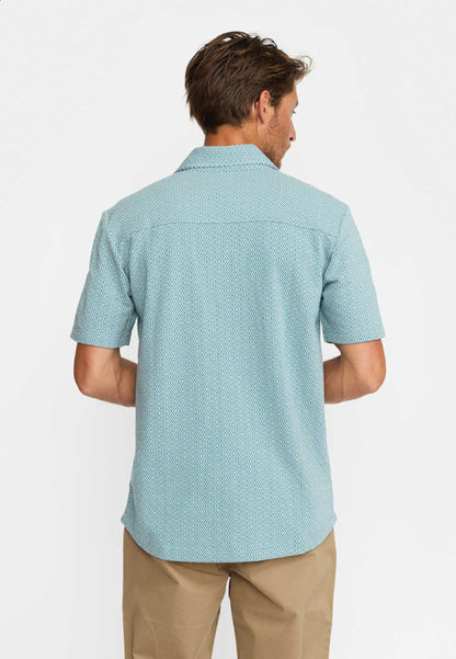 Revolution | Chemise cubaine à manches courtes / 3175- Bleu poussière