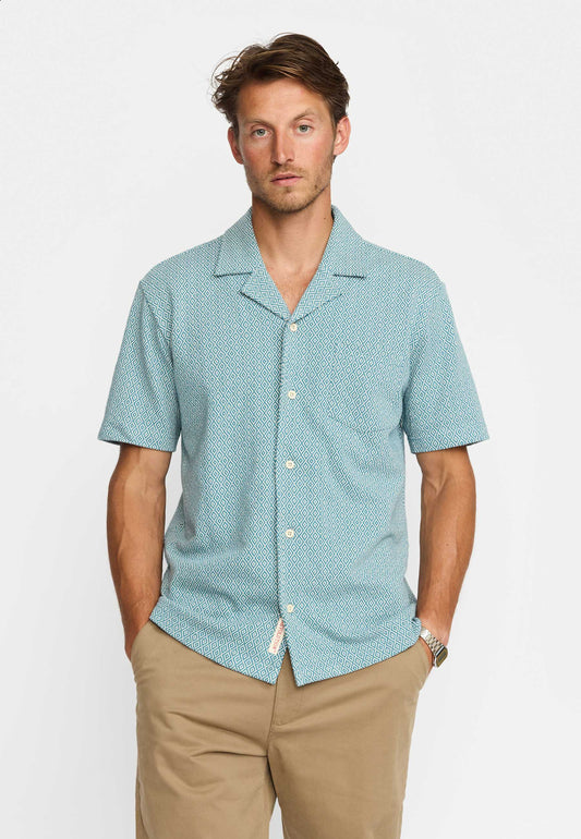 Revolution | Chemise cubaine à manches courtes / 3175- Bleu poussière