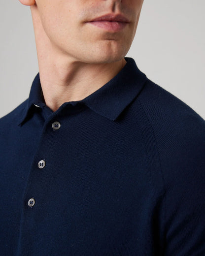 Peregrine | Polo en maille de coton ''Jones'' - Bleu marine