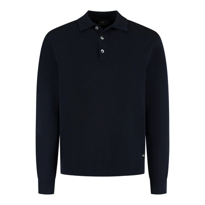 WAHTS | Polo à manche longue  "Crawford" - Bleu nuit