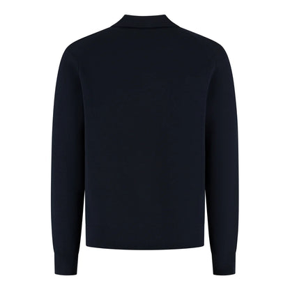 WAHTS | Polo à manche longue  "Crawford" - Bleu nuit