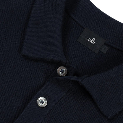 WAHTS | Polo à manche longue  "Crawford" - Bleu nuit
