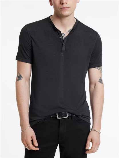 John Varvatos | Le t-shirt henley "Duke" - Noir