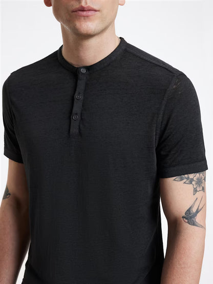 John Varvatos | Le t-shirt henley "Duke" - Noir