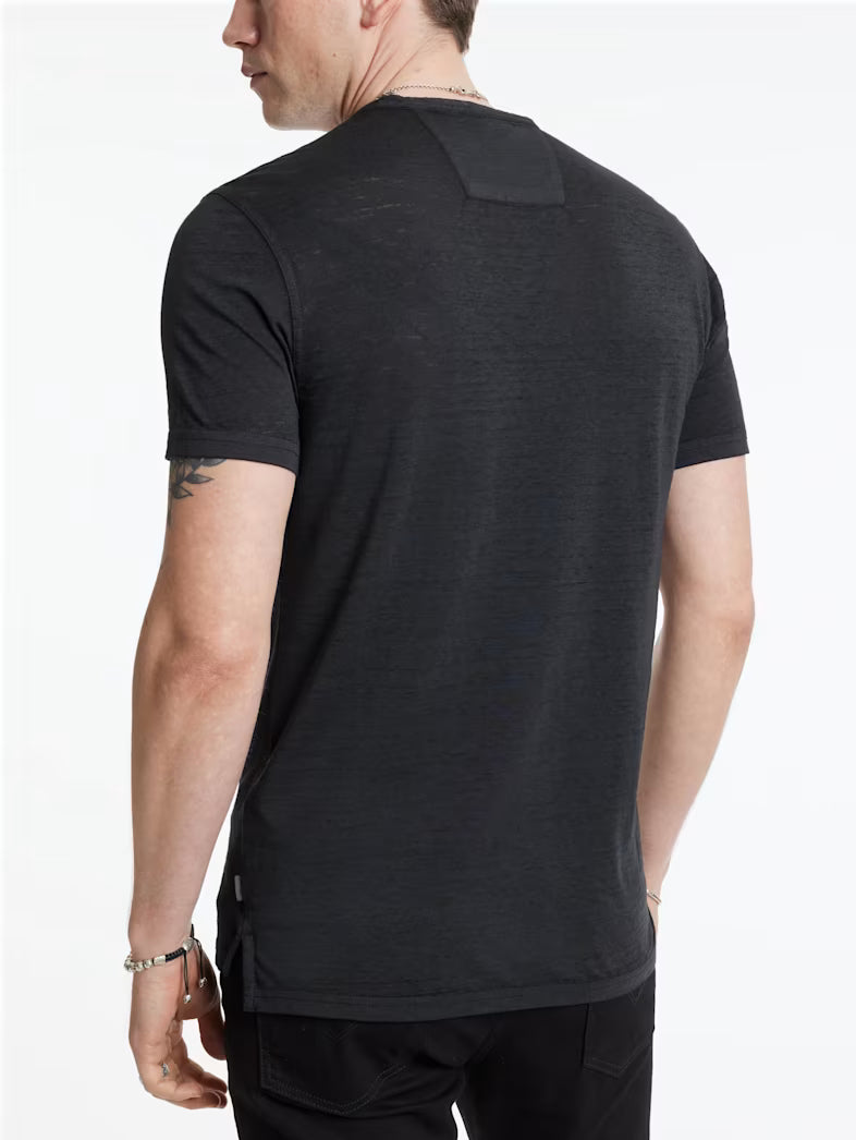 John Varvatos | Le t-shirt henley "Duke" - Noir