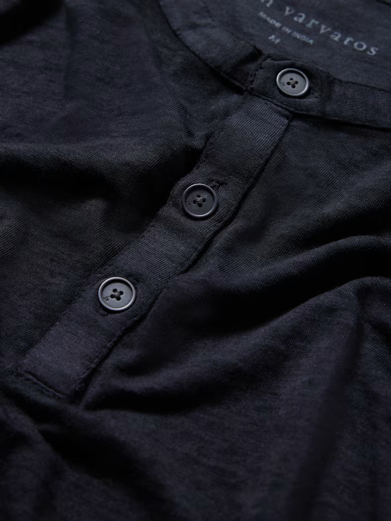 John Varvatos | Le t-shirt henley "Duke" - Noir
