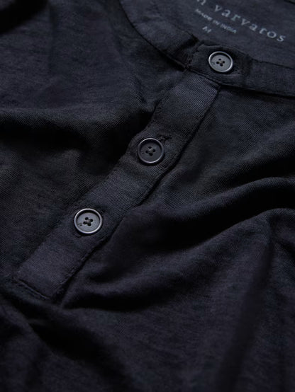 John Varvatos | Le t-shirt henley "Duke" - Noir
