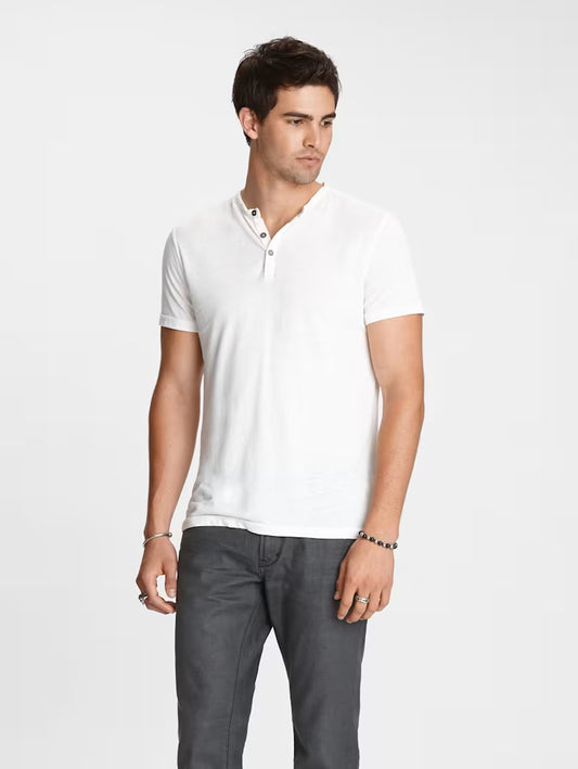 John Varvatos | Le t-shirt henley "Duke" - Blanc