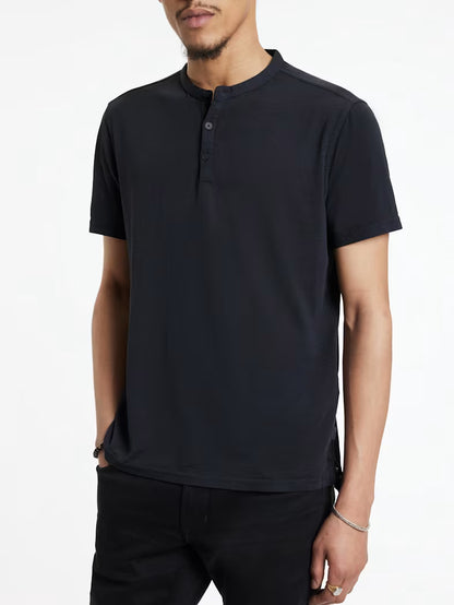 John Varvatos | Le t-shirt henley "Duke" - Bleu marine